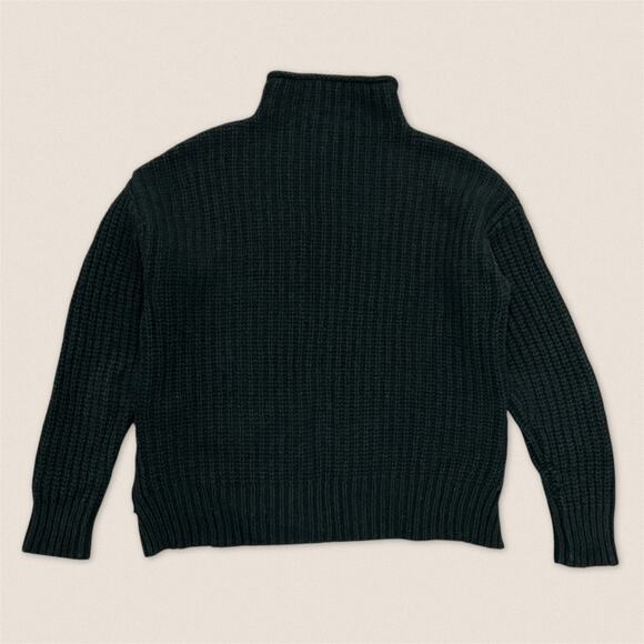 Madewell Wool Cotton Blend Mockneck Turtleneck Black Sweater - Size Small - Picture 2 of 5